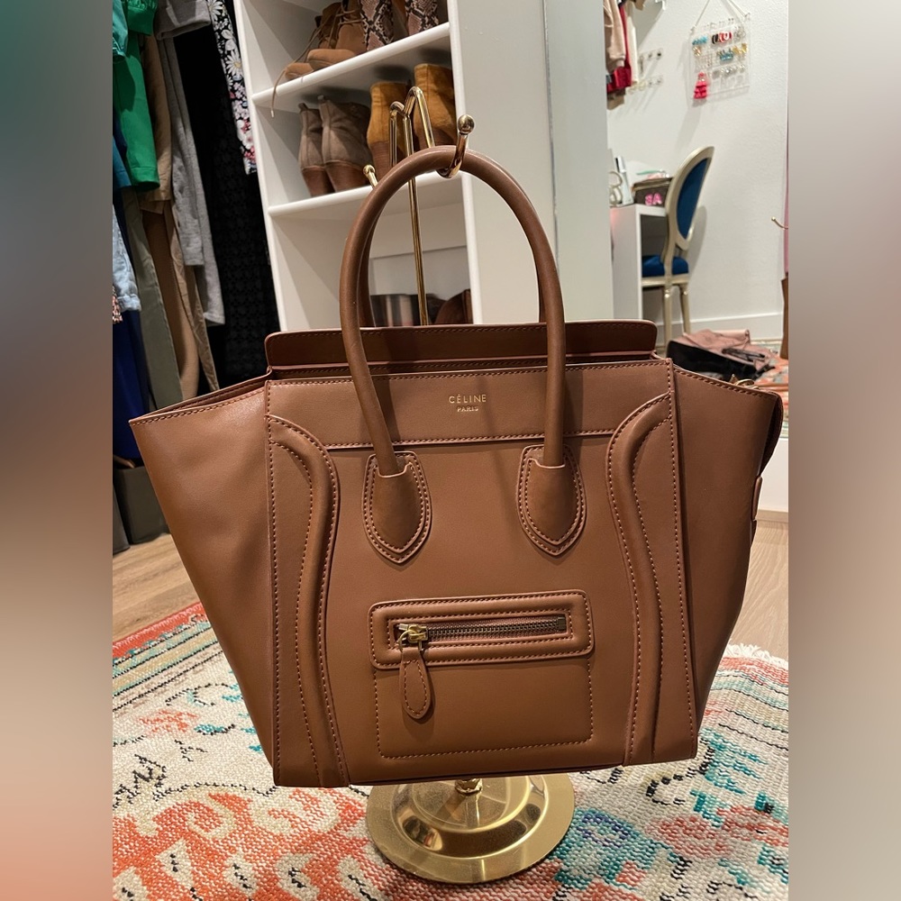 Celine Mini Luggage Handbag - Brown